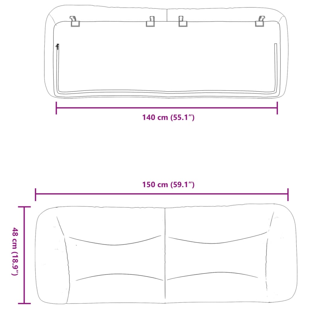 Jastuk za uzglavlje Hvar plavi 140 cm od tkanine