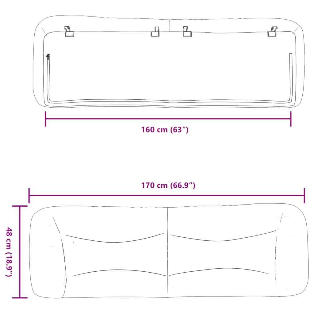 Jastuk za uzglavlje Hvar krem 160 cm od tkanine
