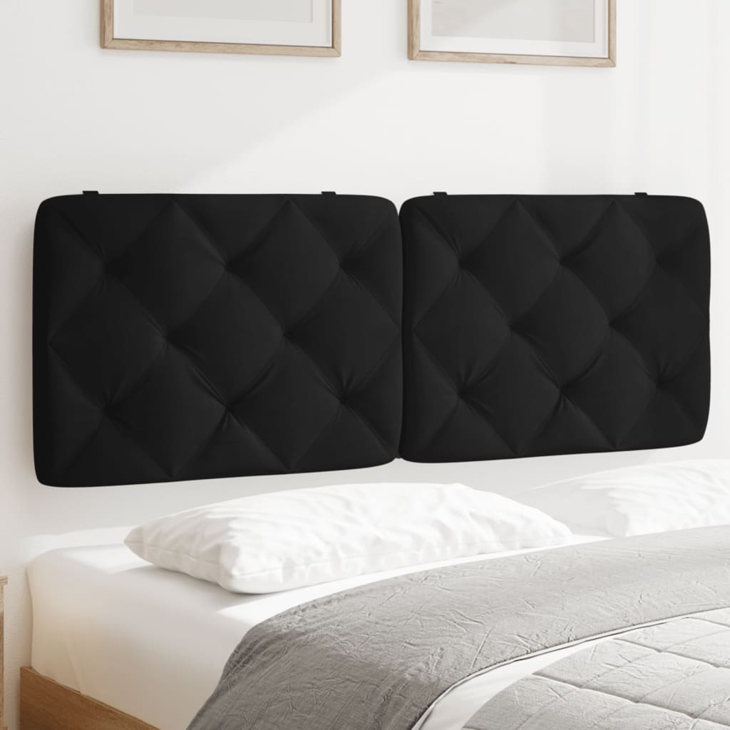Jastuk za uzglavlje crni baršunasti 120 cm