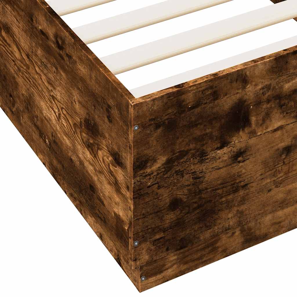 Okvir za krevet s LED svjetlima boja hrasta 100 x 200 cm drveni