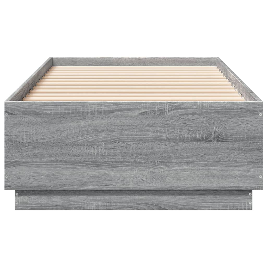 Okvir za krevet s LED svjetlima boja hrasta 100 x 200 cm drveni