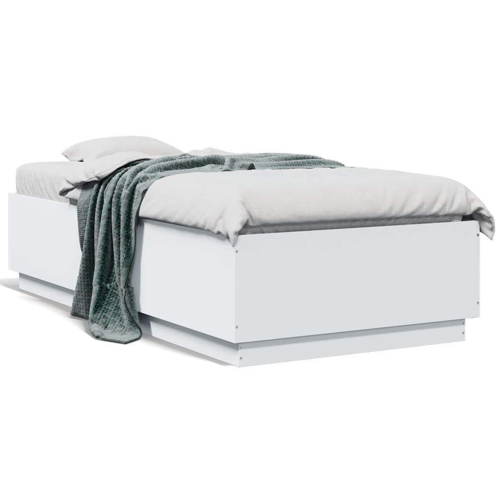 Okvir za krevet s LED svjetlima 90x190 cm konstruirano drvo