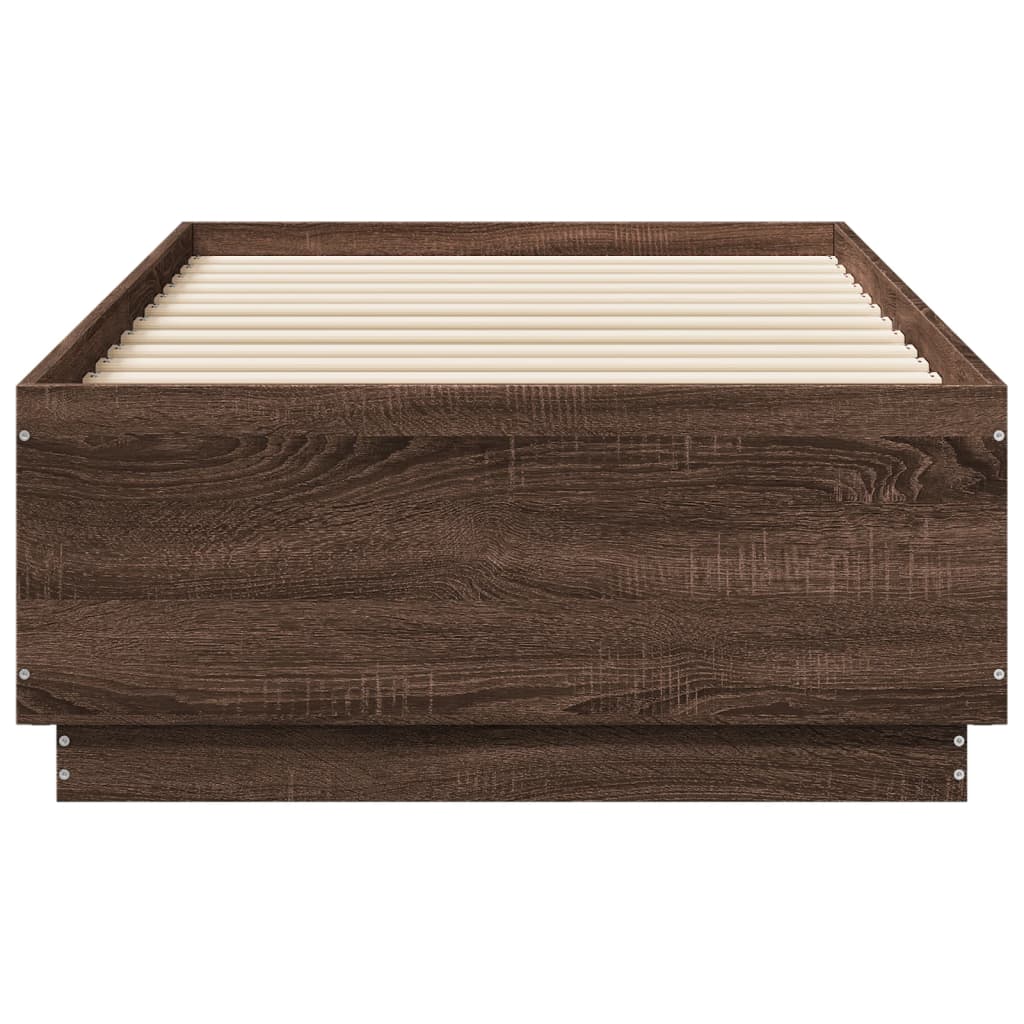 Okvir krevet s LED svjetlima 75x190 cm od konstruiranog drva
