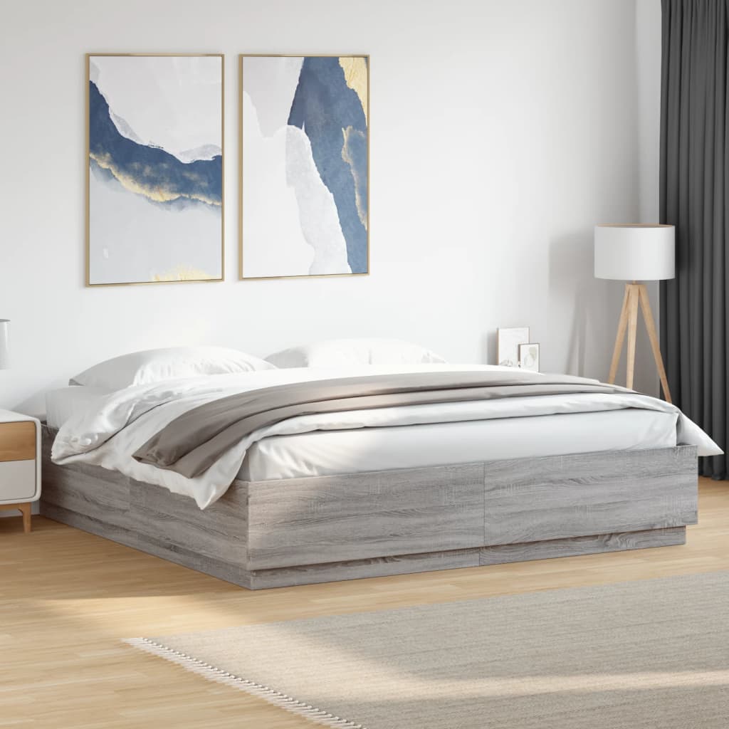 Okvir kreveta boja hrasta 180 x 200 cm od konstruiranog drva