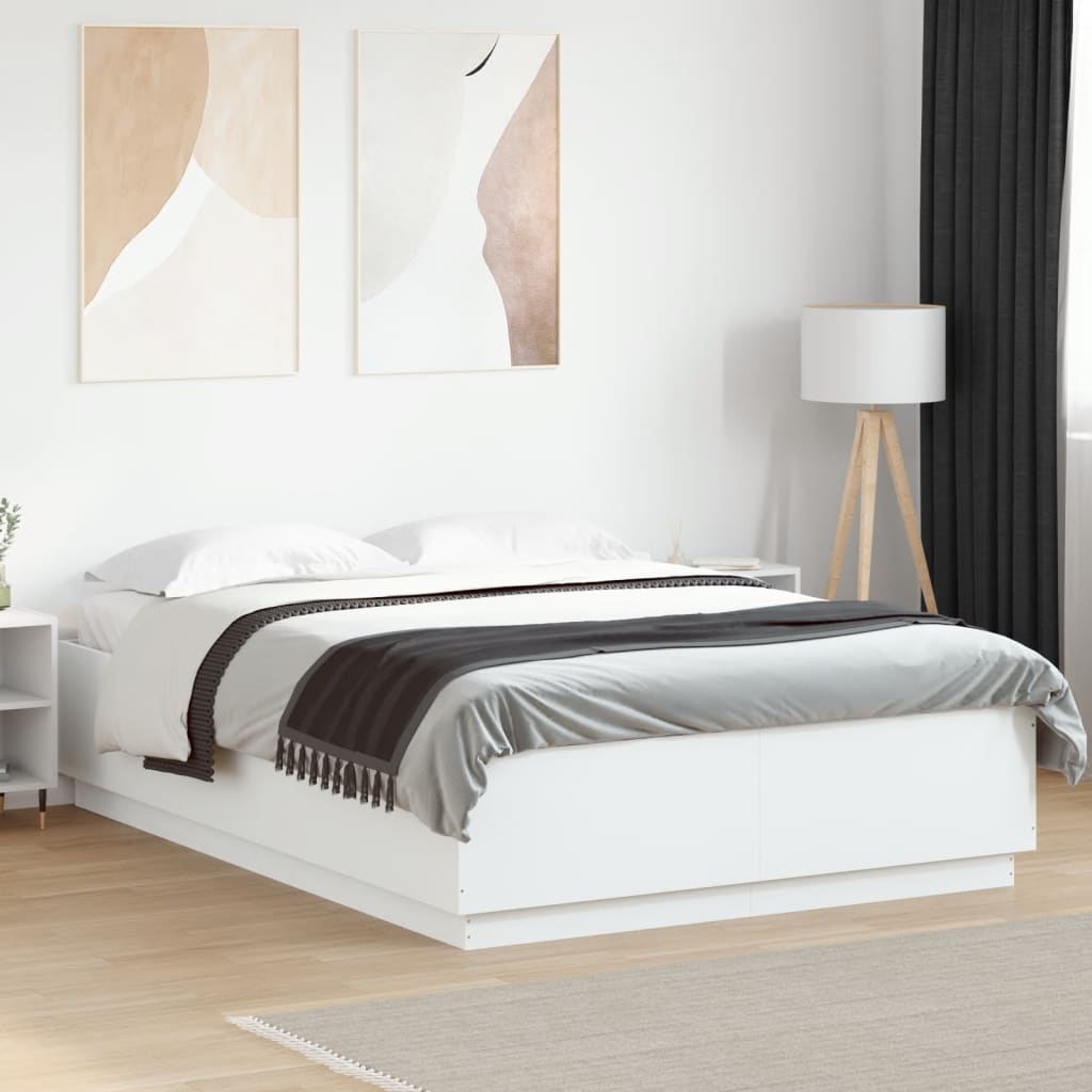 Okvir za krevet bijeli 150x200 cm konstruirano drvo