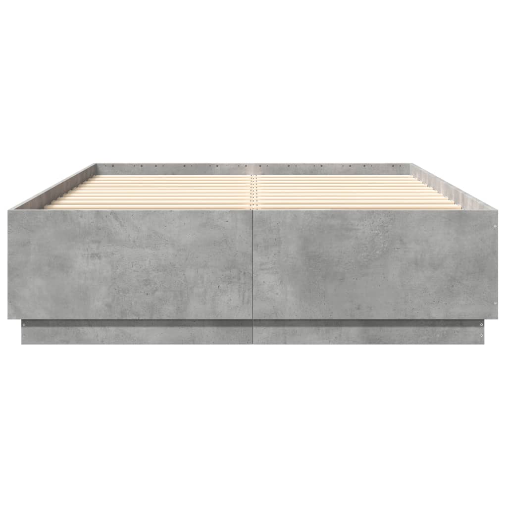 Okvir kreveta boja betona 150x200 cm od konstruiranog drva