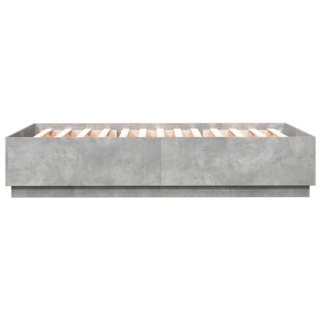 Okvir kreveta boja betona 150x200 cm od konstruiranog drva