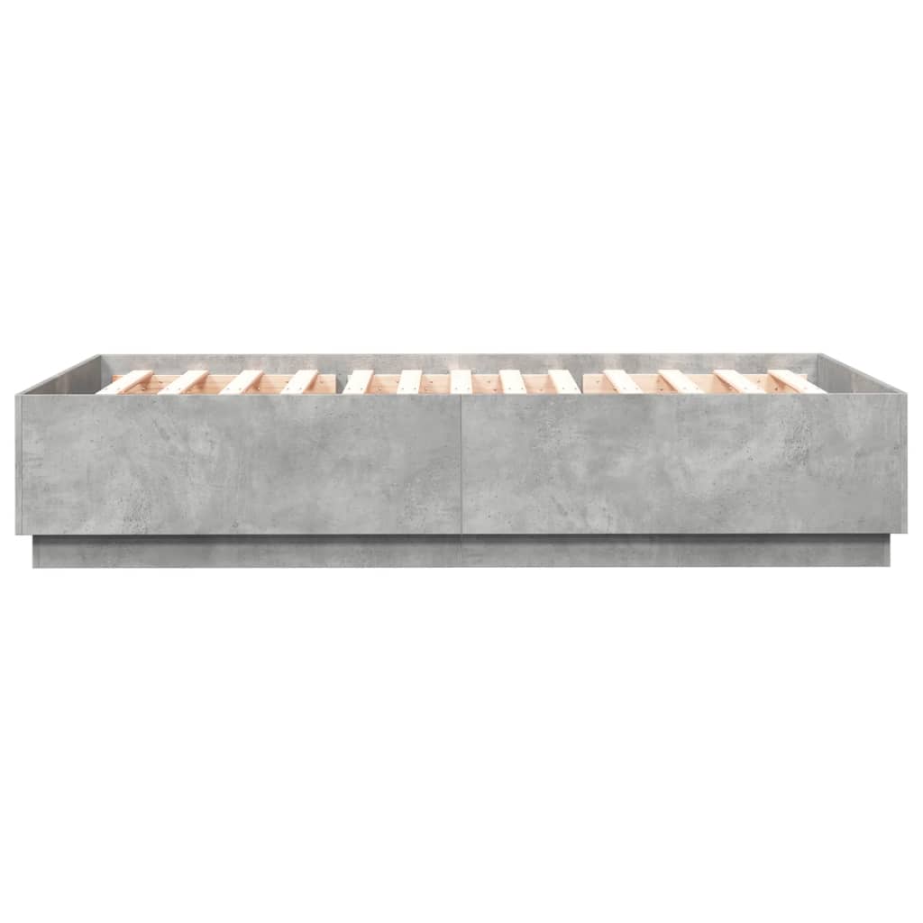 Okvir kreveta siva boja betona 120x200 cm od konstruiranog drva