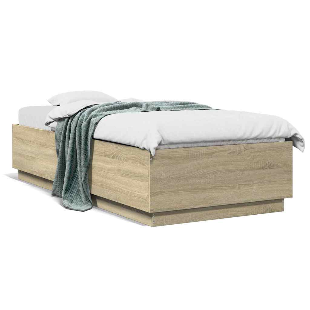 Okvir za krevet boja hrasta 100x200 cm od konstruiranog drva Smeđa 100 x 200 cm