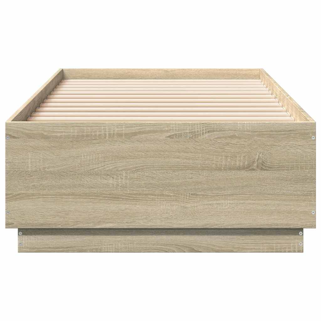 Okvir za krevet boja hrasta 100x200 cm od konstruiranog drva Smeđa 100 x 200 cm