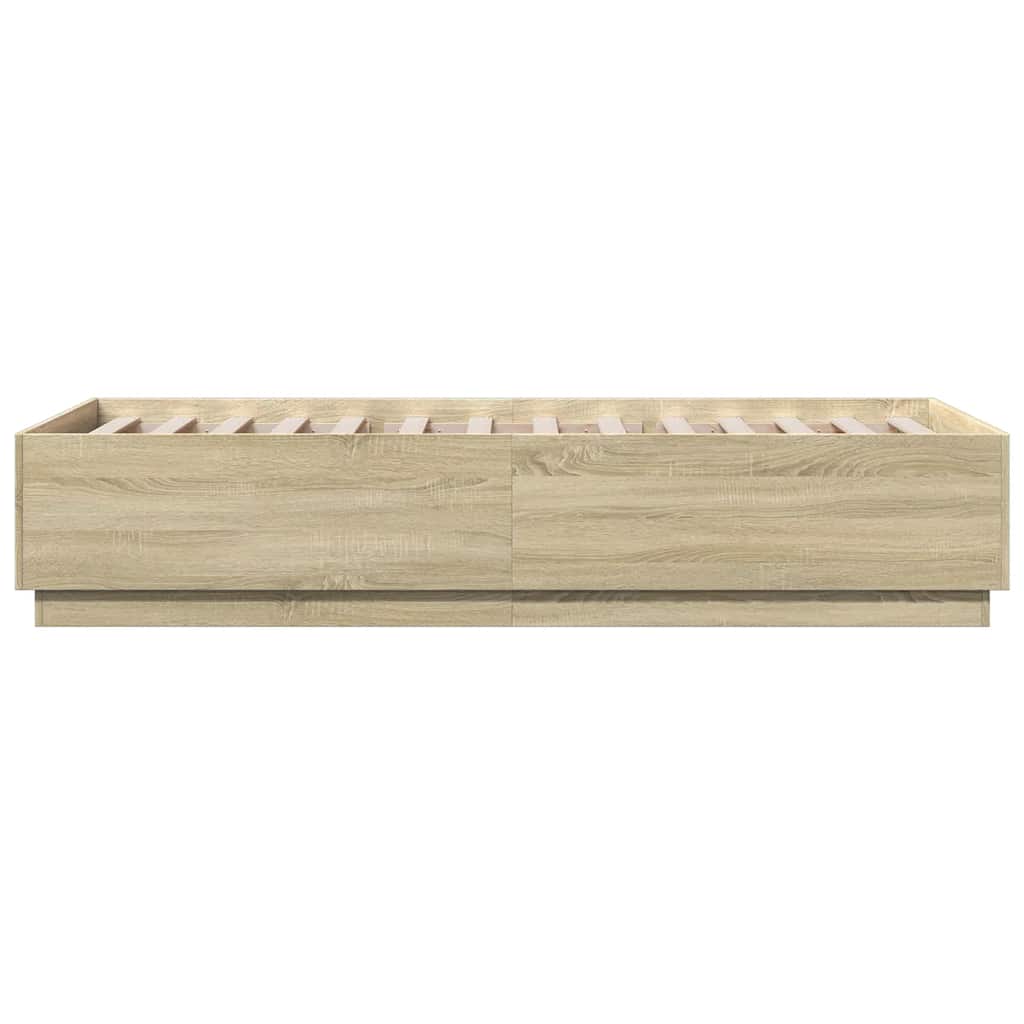 Okvir za krevet boja hrasta 100x200 cm od konstruiranog drva Smeđa 100 x 200 cm