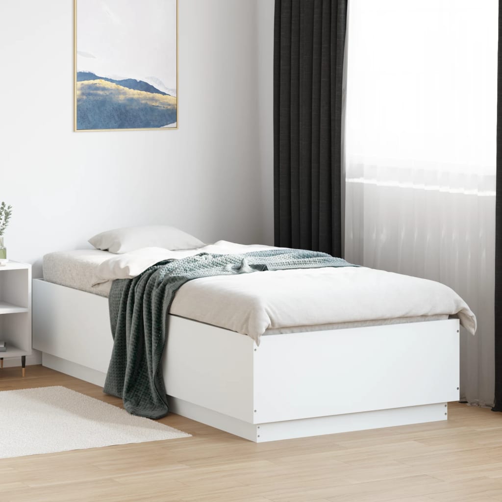 Okvir za krevet bijeli 90x200 cm konstruirano drvo