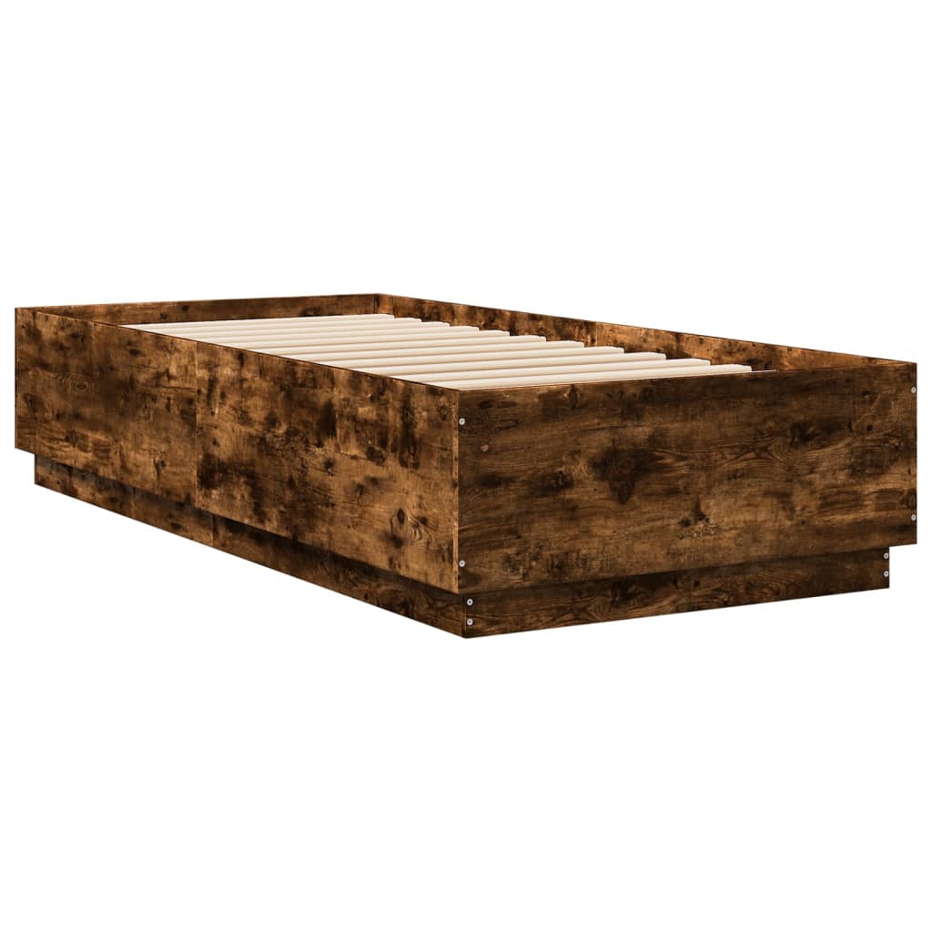Okvir za krevet boja hrasta 90 x 200 cm konstruirano drvo