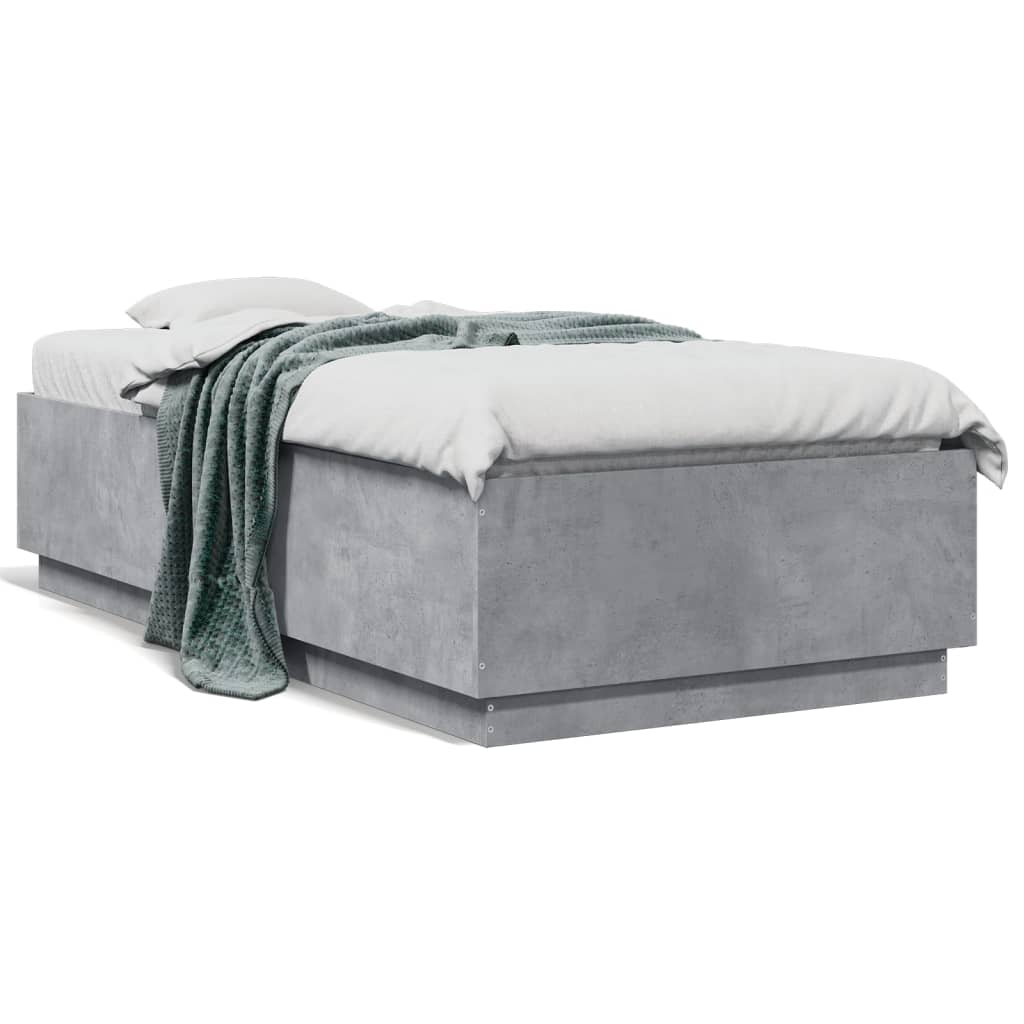 Okvir kreveta boja betona 90 x 190 cm od konstruiranog drva