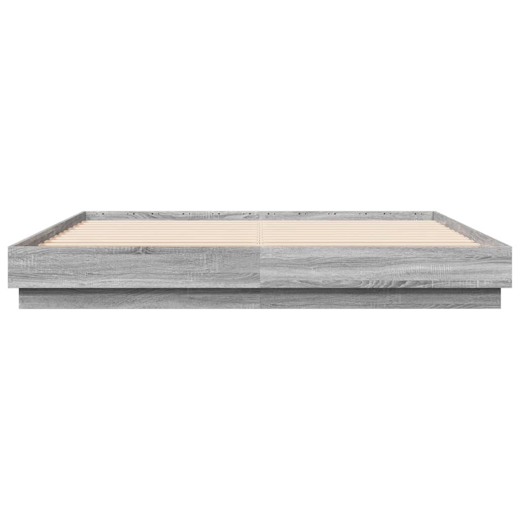 Okvir kreveta s LED svjetlima siva boja hrasta 180 x 200 cm