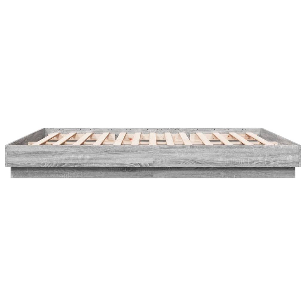 Okvir kreveta s LED svjetlima siva boja hrasta 180 x 200 cm