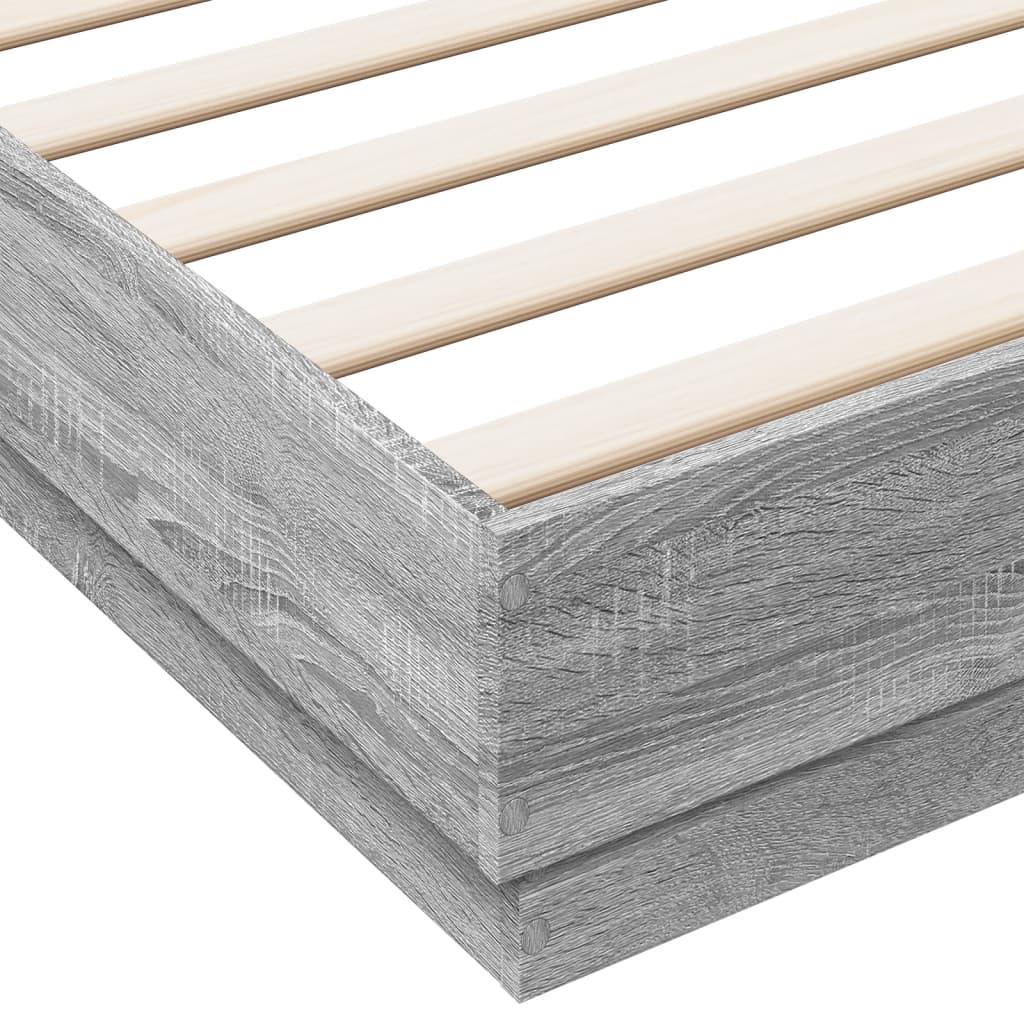 Okvir kreveta s LED svjetlima siva boja hrasta 180 x 200 cm