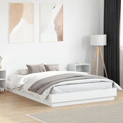 Okvir kreveta s LED svjetlima bijeli 150 x 200 cm