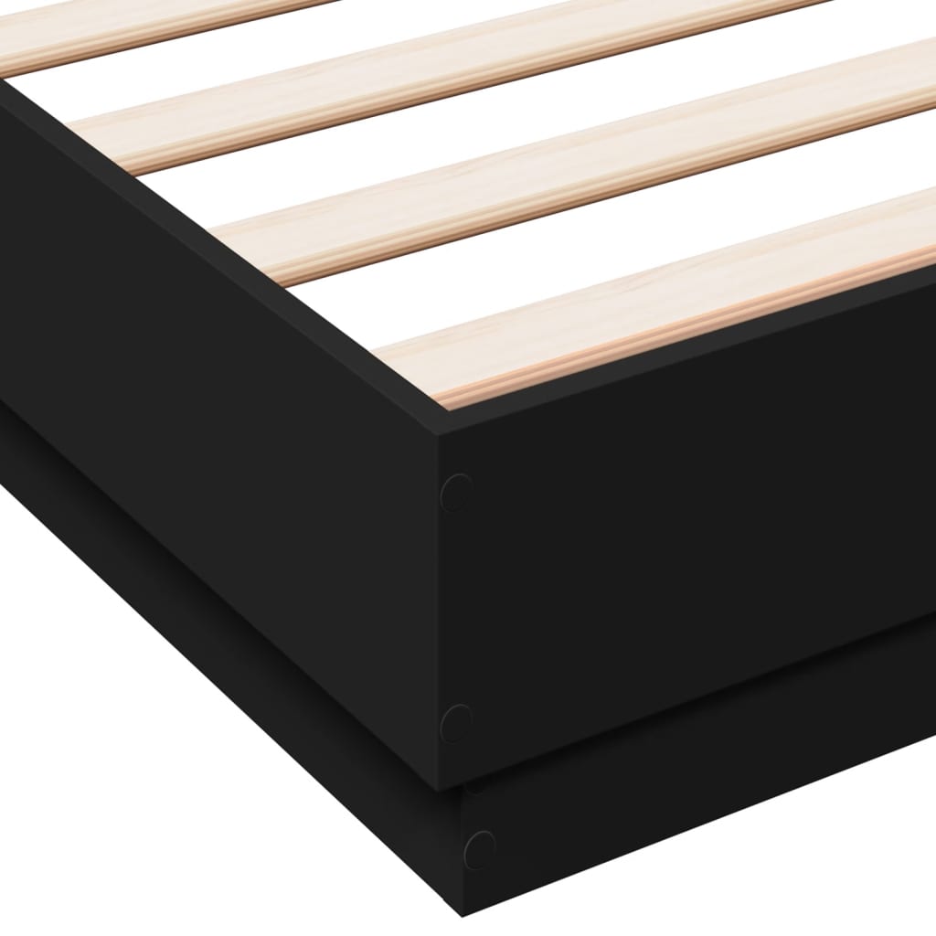 Okvir kreveta s LED svjetlima crni 150 x 200 cm