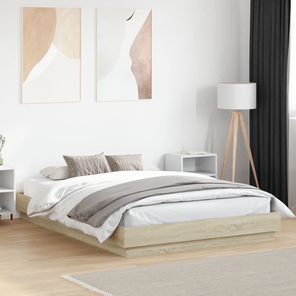 Okvir za krevet boja hrasta 160x200 cm od konstruiranog drva