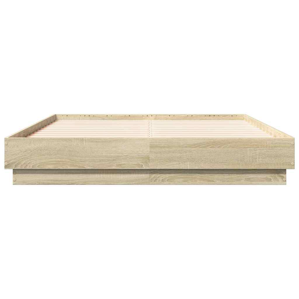 Okvir za krevet boja hrasta 135x190 cm od konstruiranog drva