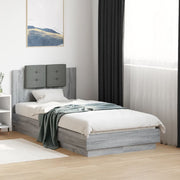 Okvir za krevet s uzglavljem siva boja hrasta 90x190 cm drveni