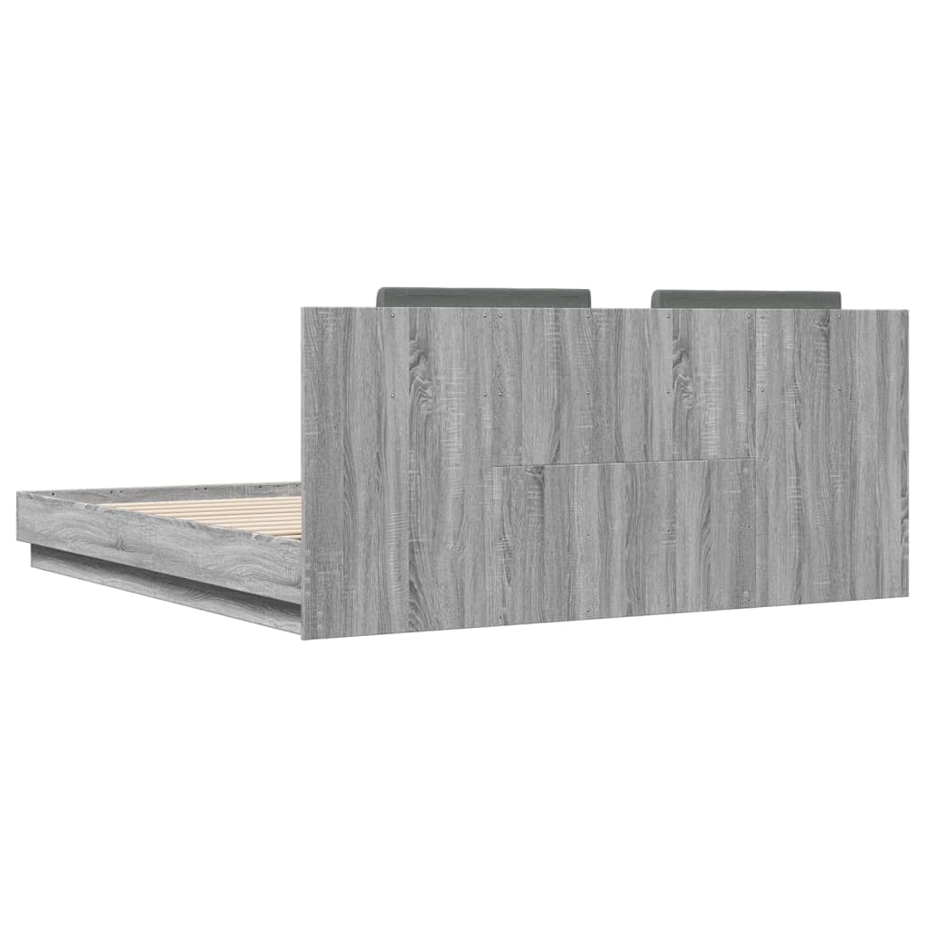 Okvir kreveta s uzglavljem LED boja hrasta sonome 200 x 200 cm