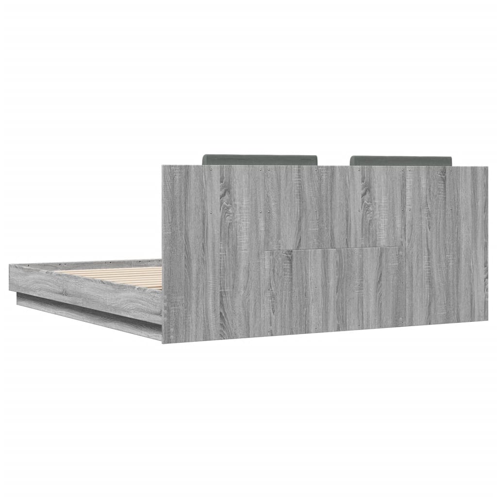 Okvir kreveta s uzglavljem LED boja hrasta sonome 160 x 200 cm