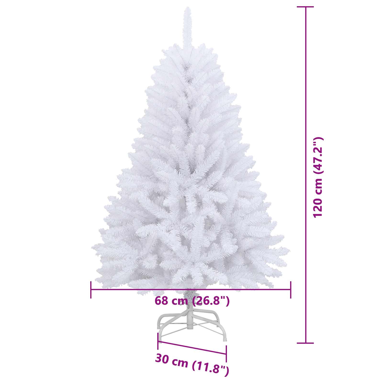 Umjetno božićno drvce Bijelo 120 cm PVC i metal