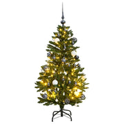 Umjetno božićno drvce 150 LED sa šarkama i kuglicama 120 cm