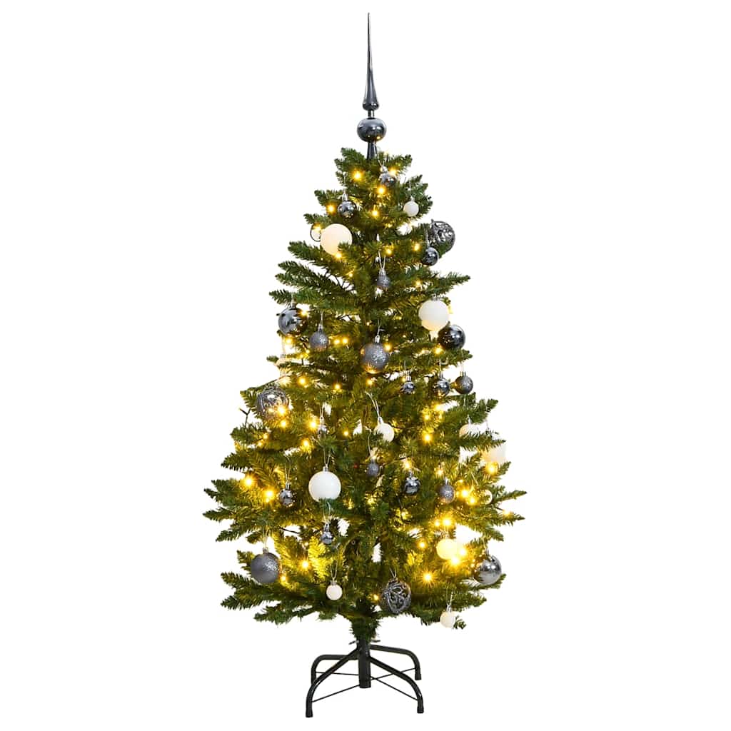 Umjetno božićno drvce 150 LED sa šarkama i kuglicama 120 cm