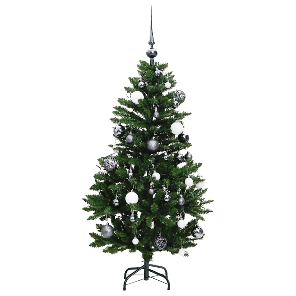 Umjetno božićno drvce 150 LED sa šarkama i kuglicama 120 cm