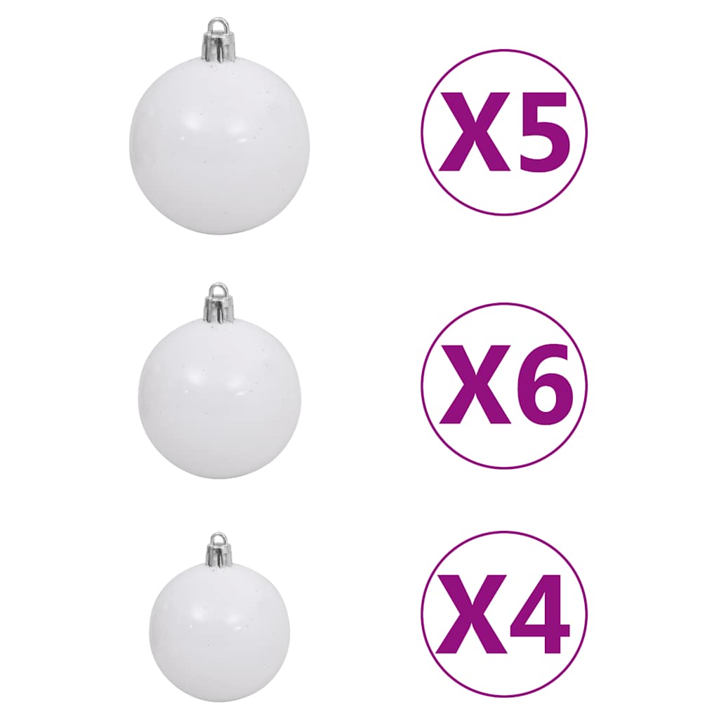 Umjetno božićno drvce 150 LED sa šarkama i kuglicama 120 cm