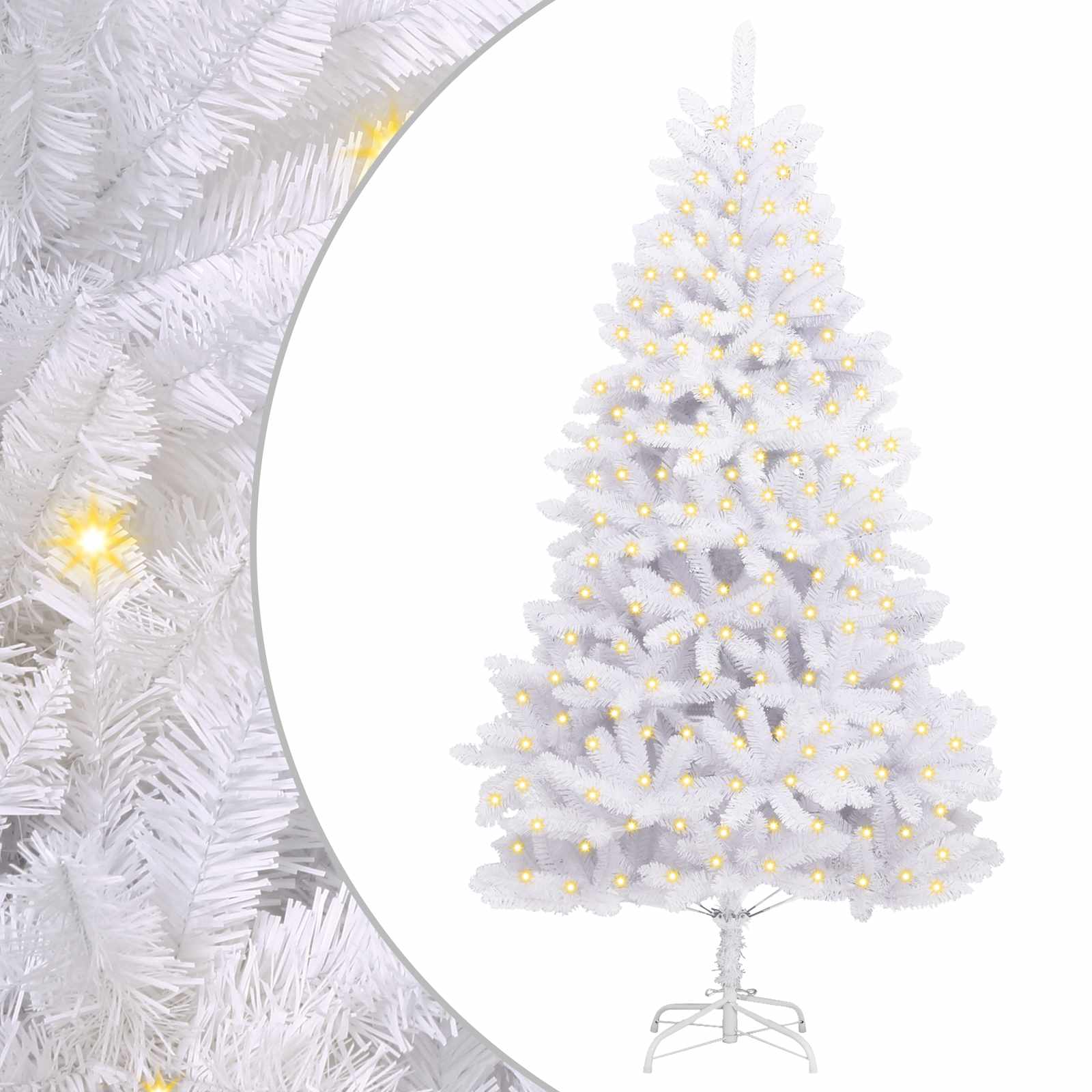 Umjetno božićno drvce Bijelo 210 cm PVC i metal