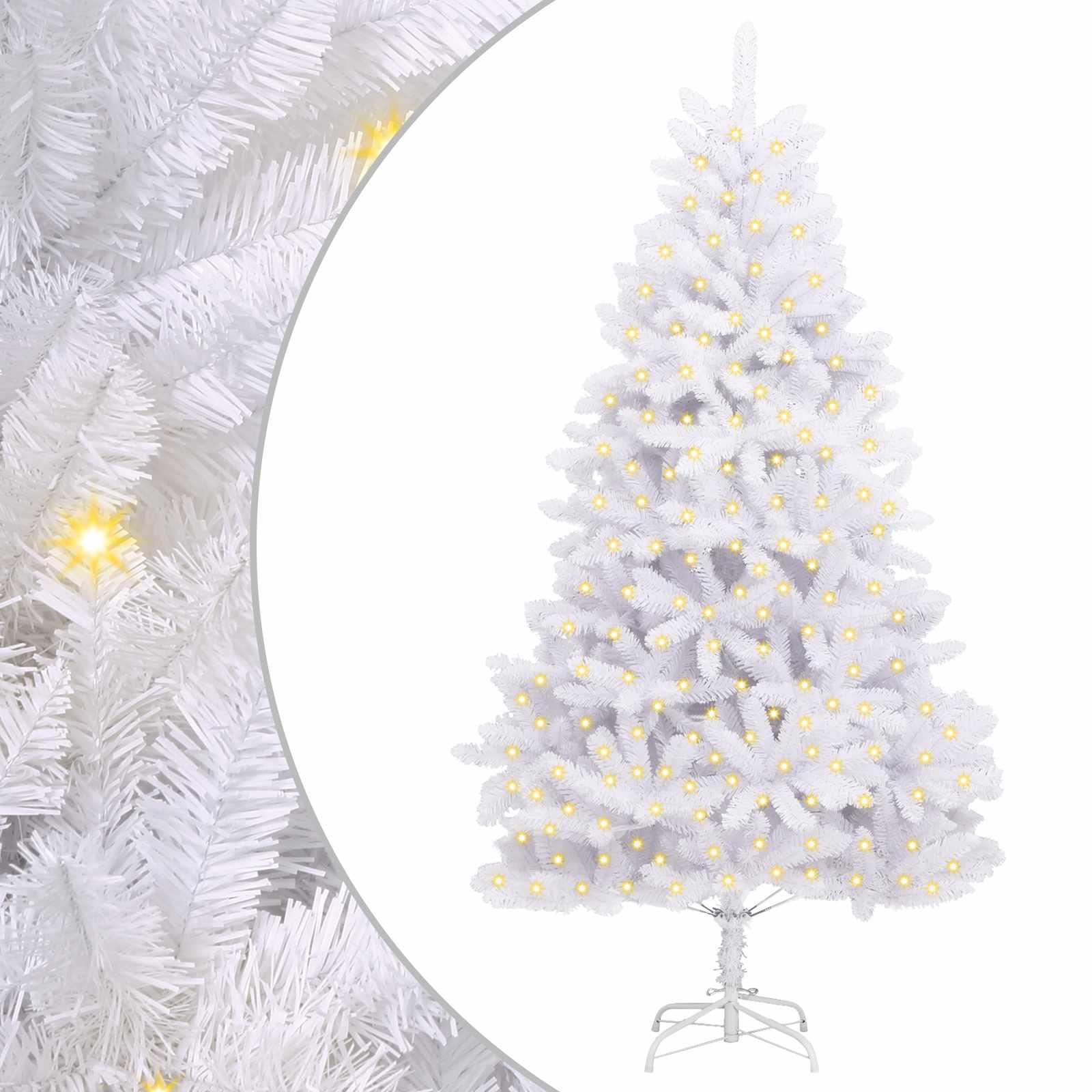 Umjetno božićno drvce Bijelo 240 cm PVC i metal
