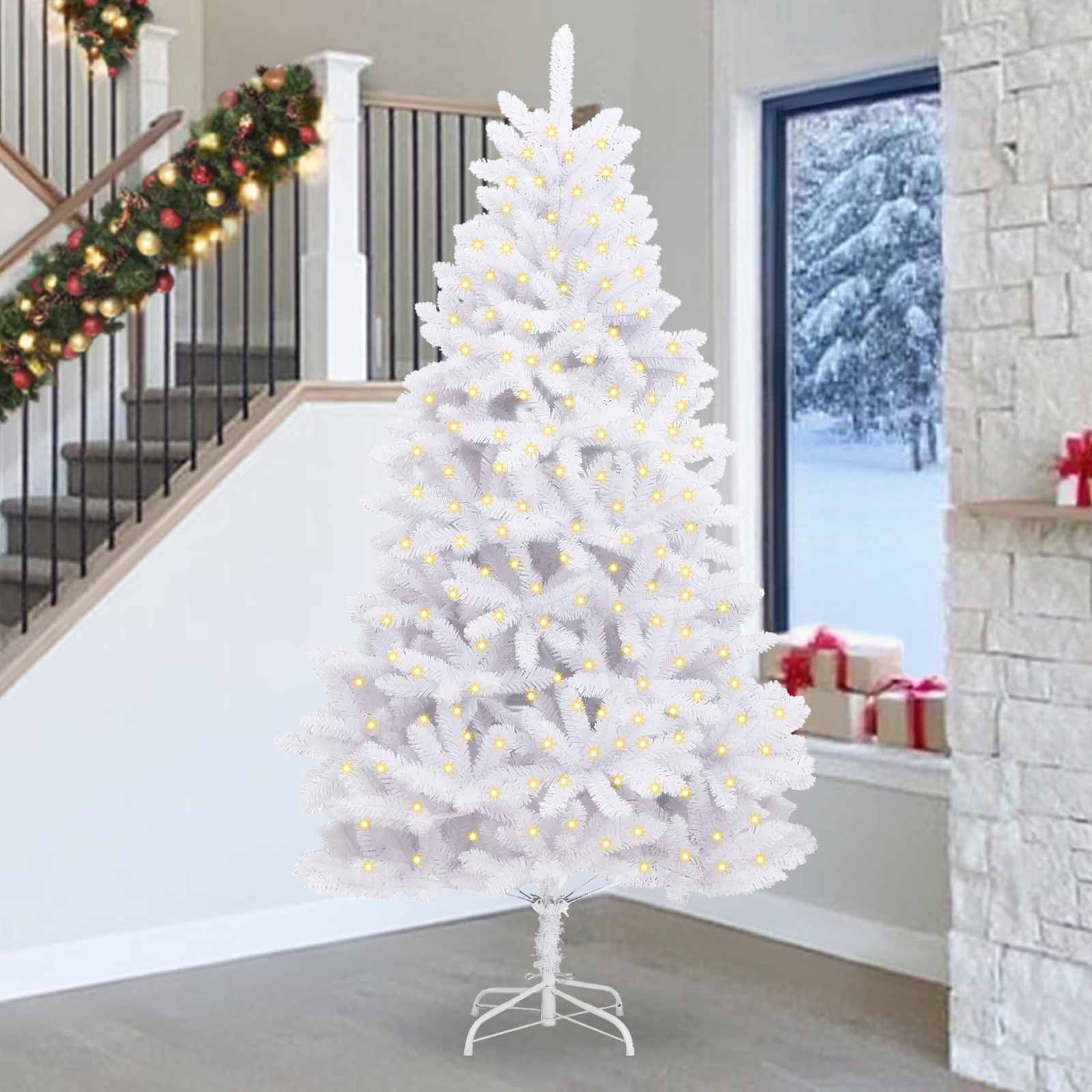 Umjetno božićno drvce Bijelo 270 cm PVC i metal