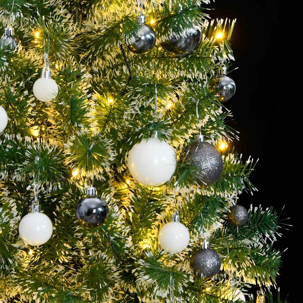 Umjetno božićno drvce 300 LED s kuglicama i snijegom 210 cm