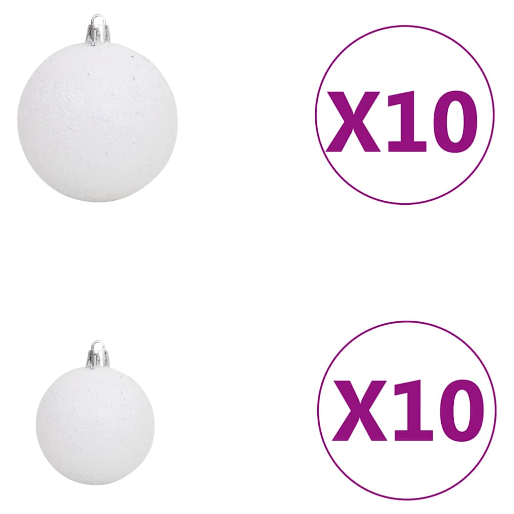 Umjetno božićno drvce 300 LED sa šarkama i kuglicama 180 cm