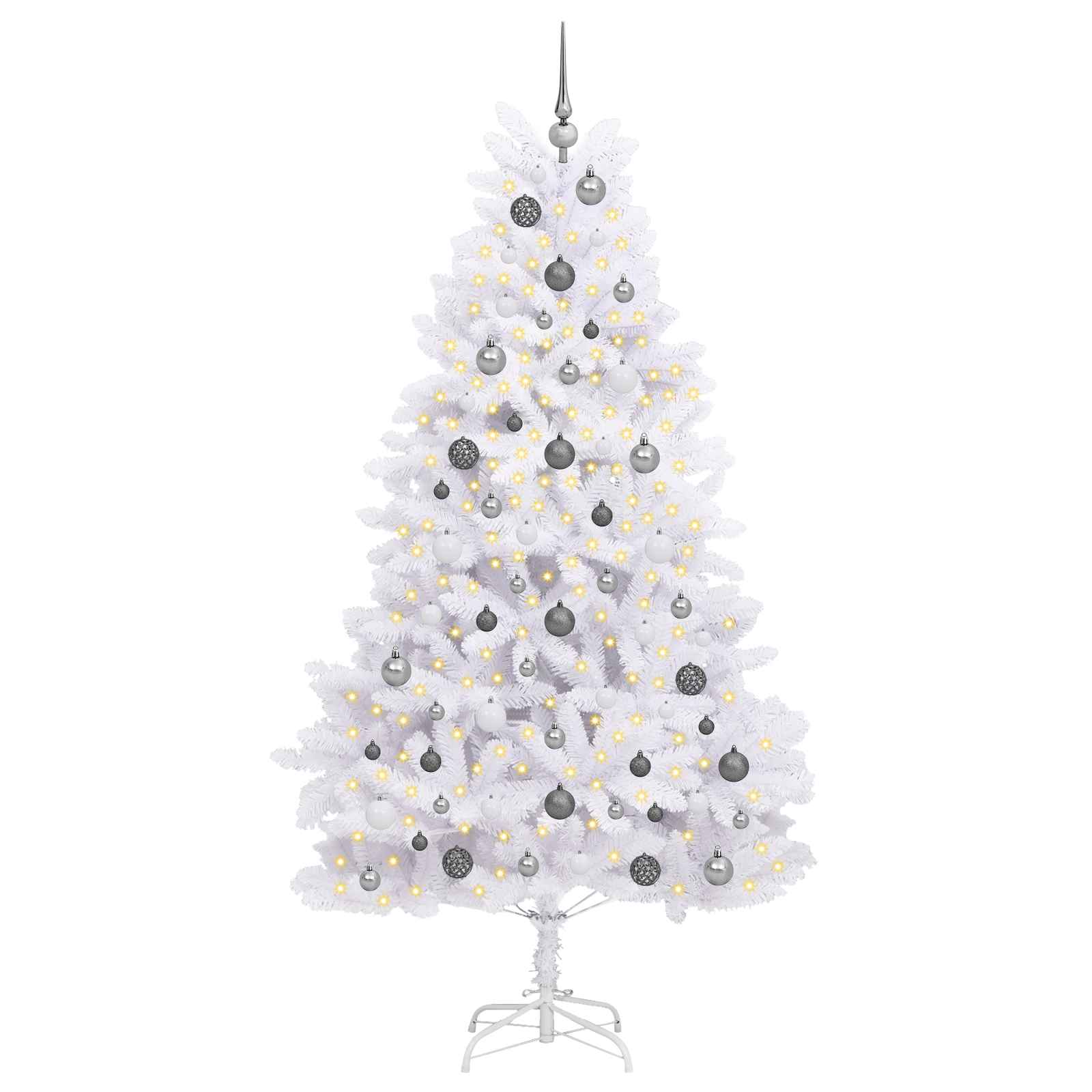 Umjetno božićno drvce Bijelo 106 x 106 x 210 cm PVC i metal