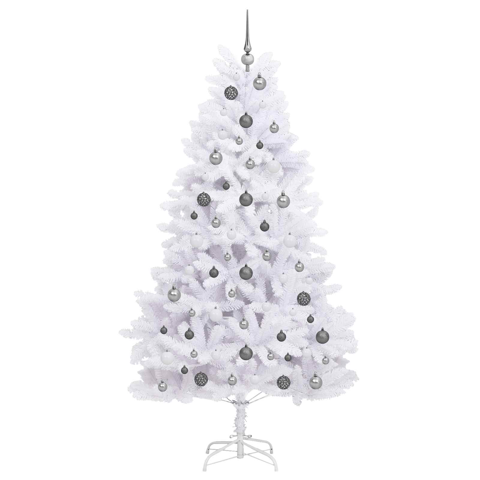 Umjetno božićno drvce Bijelo 106 x 106 x 210 cm PVC i metal