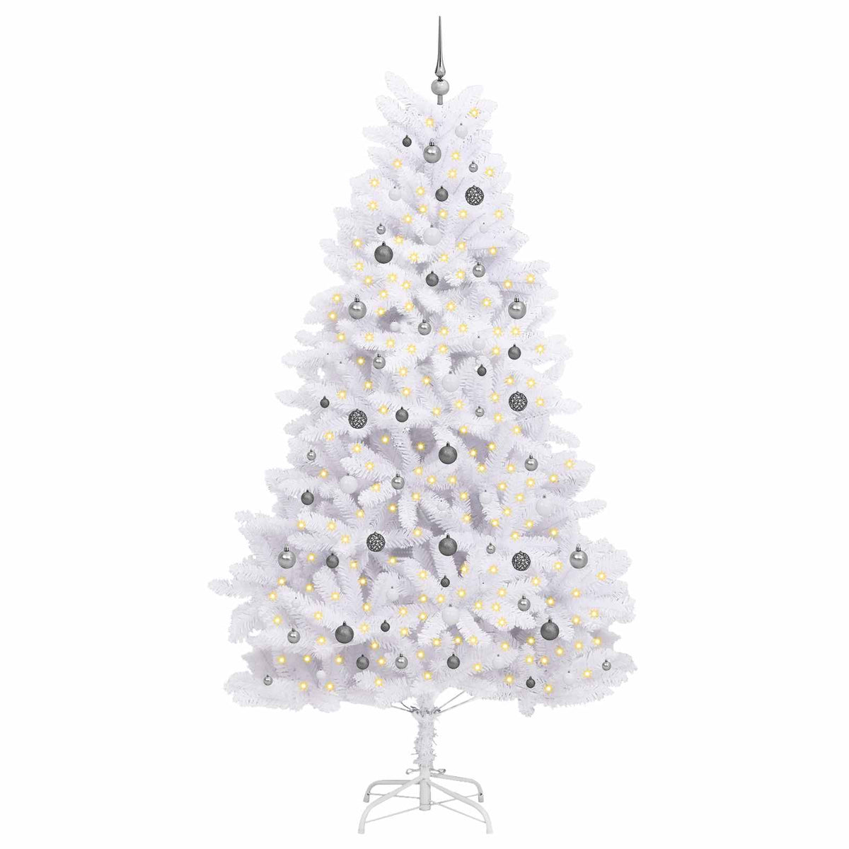 Umjetno božićno drvce Bijelo 128 x 128 x 270 cm PVC i metal