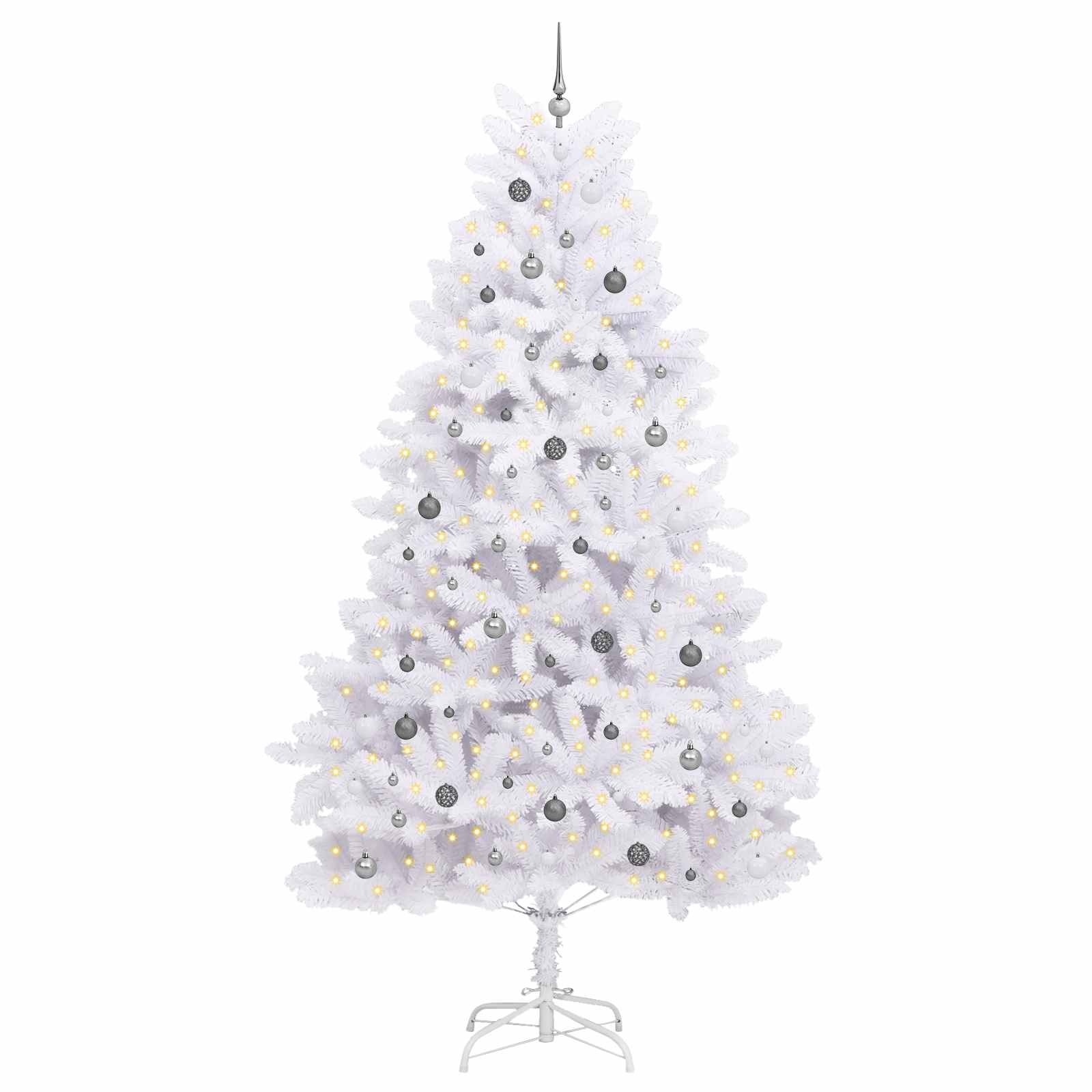 Umjetno božićno drvce Bijelo 138 x 138 x 300 cm PVC i metal