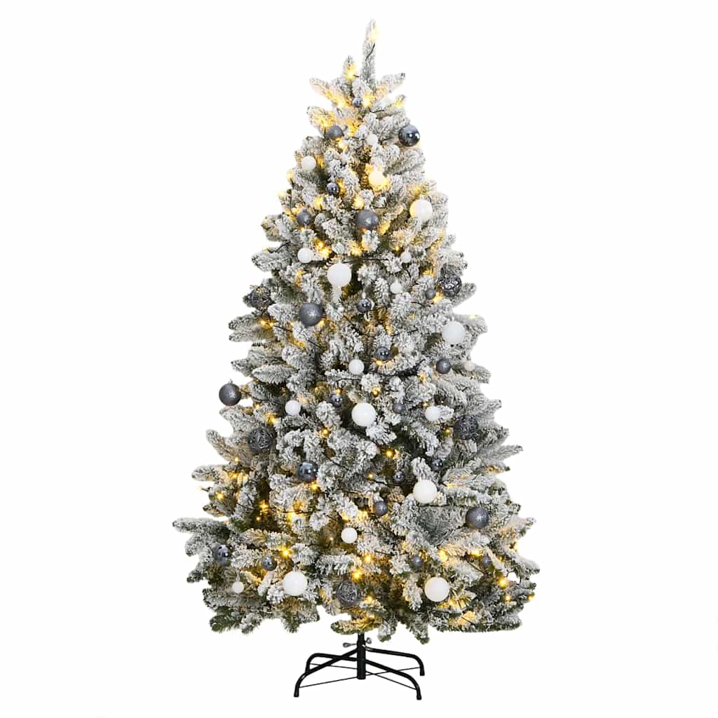 Umjetno božićno drvce 300 LED sa šarkama i kuglicama 240 cm