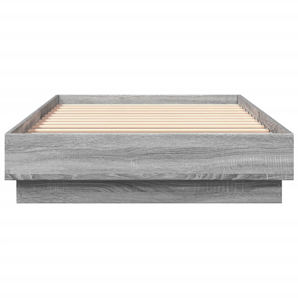 Okvir za krevet s LED svjetlima siva boja hrasta 100 x 200 cm