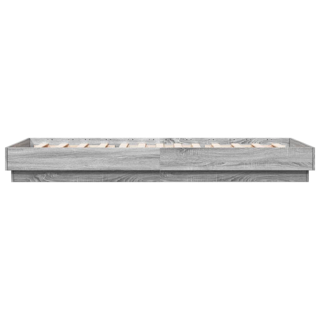 Okvir za krevet s LED svjetlima siva boja hrasta 100 x 200 cm