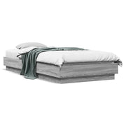 Okvir za krevet s LED svjetlima siva boja hrasta 100 x 200 cm