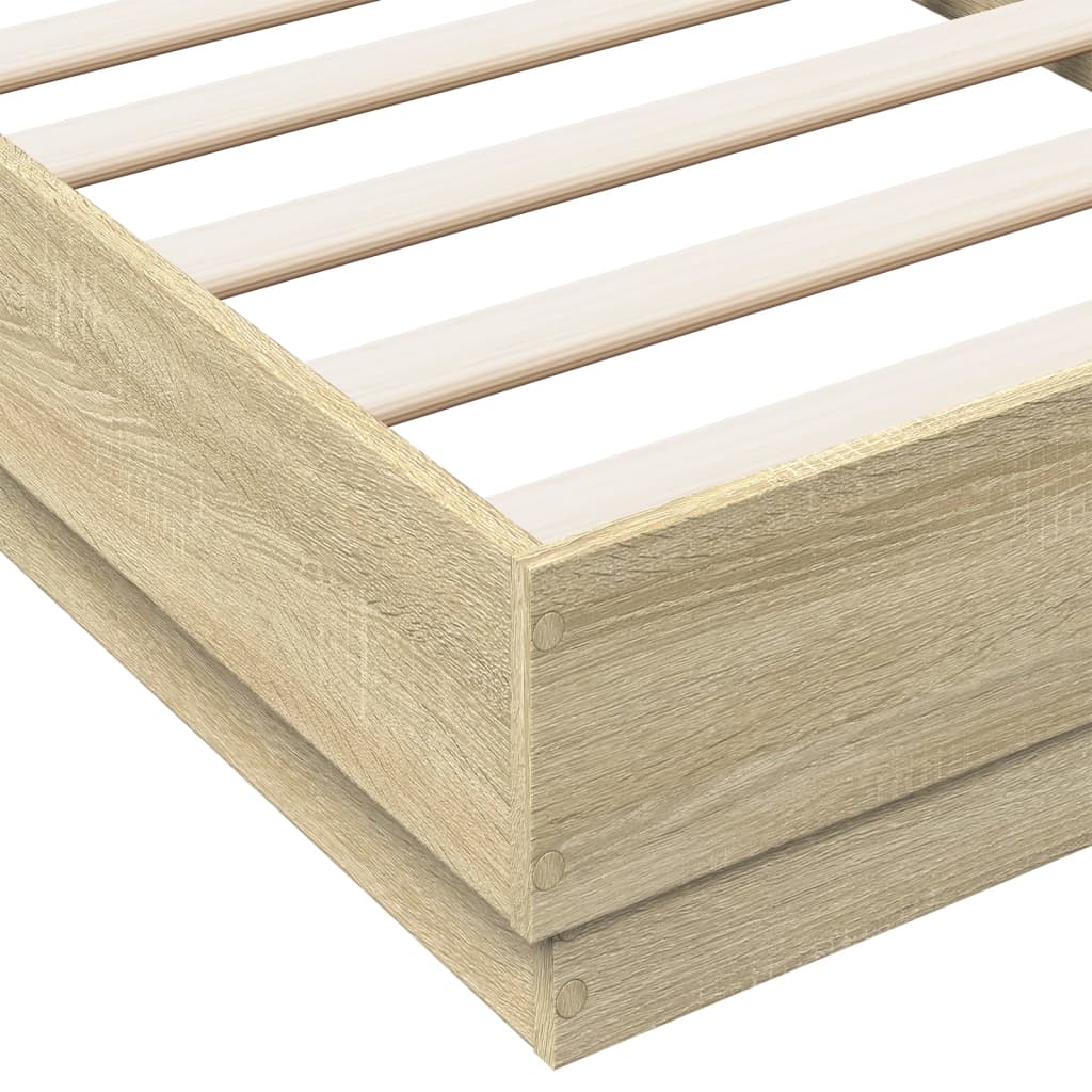 Okvir kreveta s LED svjetlima boja hrasta sonome 90 x 190 cm