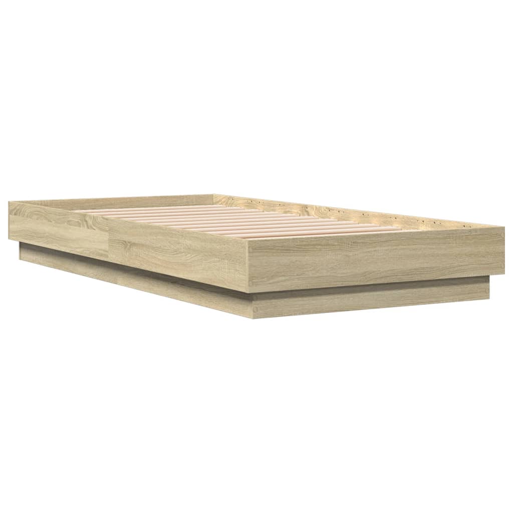 Okvir kreveta s LED svjetlima boja hrasta sonome 75 x 190 cm