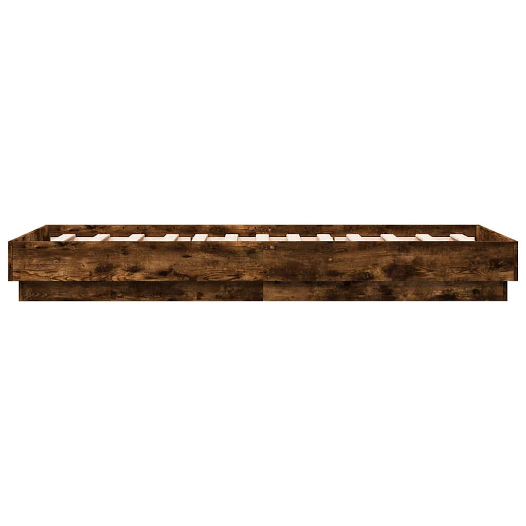 Okvir kreveta s LED svjetlima dimljena boja hrasta 75 x 190 cm
