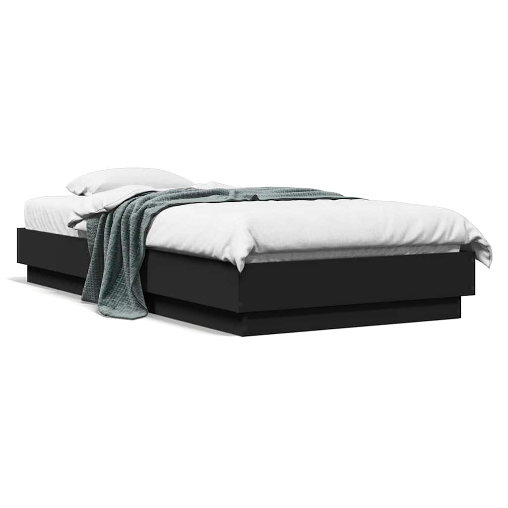 Okvir za krevet crni 90 x 190 cm od konstruiranog drva